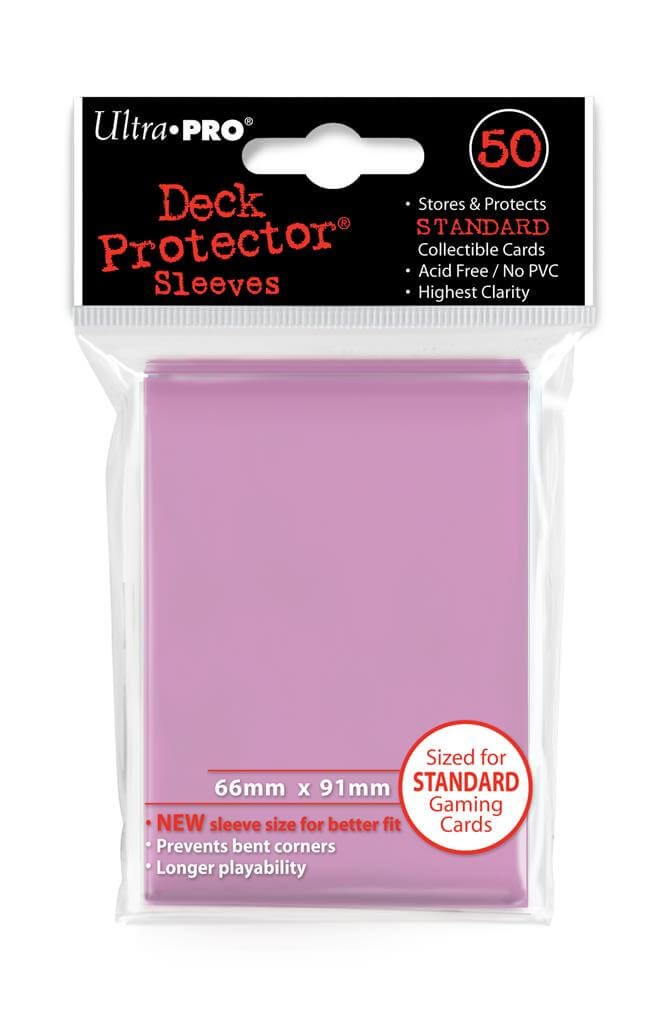 Accessoires Roze Deck Protectors voor standaard kaarten (66x91 mm). Een pakje bevat 50 deck protectors.