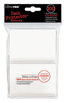 Accessoires Witte Deck Protectors voor standaard kaarten (66x91 mm). Een pakje bevat 100 deck protectors.