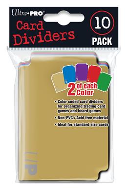 Accessoires Setje met 10 kaartdividers (2 stuks in 5 verschillende kleuren) voor je standaard speelkaarten.