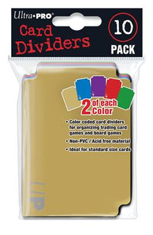Accessoires Setje met 10 kaartdividers (2 stuks in 5 verschillende kleuren) voor je standaard speelkaarten.
