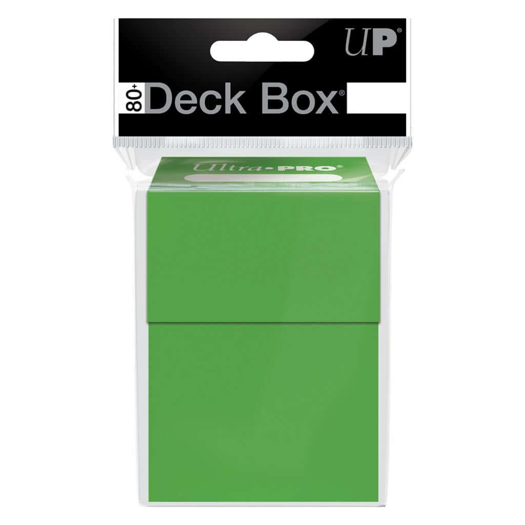Accessoires Lime groenkleurige deckbox voor het veilig bewaren en vervoeren van maximaal 80 standaard speelkaarten in deck protector sleeves.