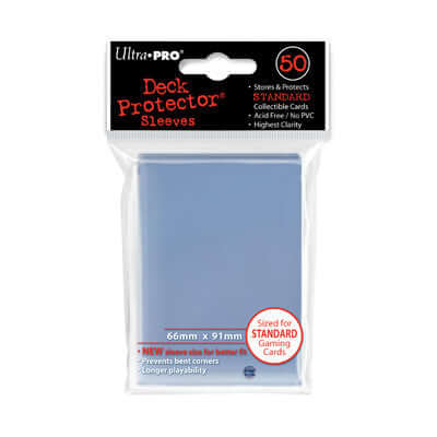 Accessoires Transparante Deck Protectors voor standaard kaarten (66x91 mm). Een pakje bevat 50 deck protectors.