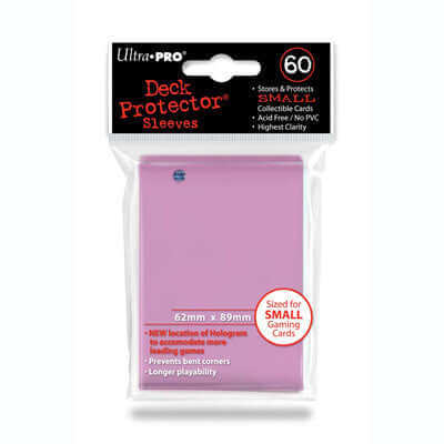 Accessoires Roze Deck Protectors voor smalle kaarten (62x89 mm). Een pakje bevat 60 deck protectors.
