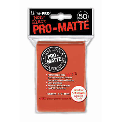 Accessoires Peach-kleurige Deck Protectors Pro-Matte Non-Glare voor standaard kaarten (66x91 mm). Een pakje bevat 50 deck protectors.