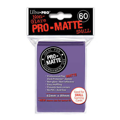Accessoires Paarse Deck Protectors Pro-Matte Non-Glare voor smalle kaarten (62x89 mm). Een pakje bevat 60 deck protectors.