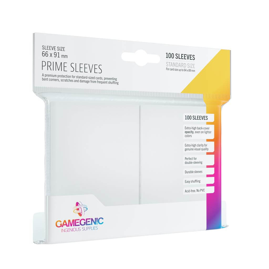 Accessoires Deze witte Prime Sleeves bieden een hoogwaardige bescherming voor standaard formaat kaarten van maximaal 64x89mm.