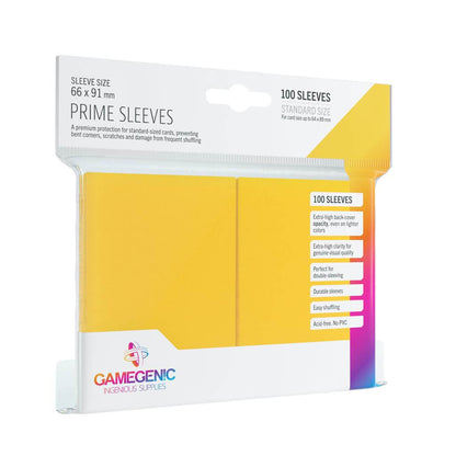 Accessoires Deze gele Prime Sleeves bieden een hoogwaardige bescherming voor standaard formaat kaarten van maximaal 64x89mm.