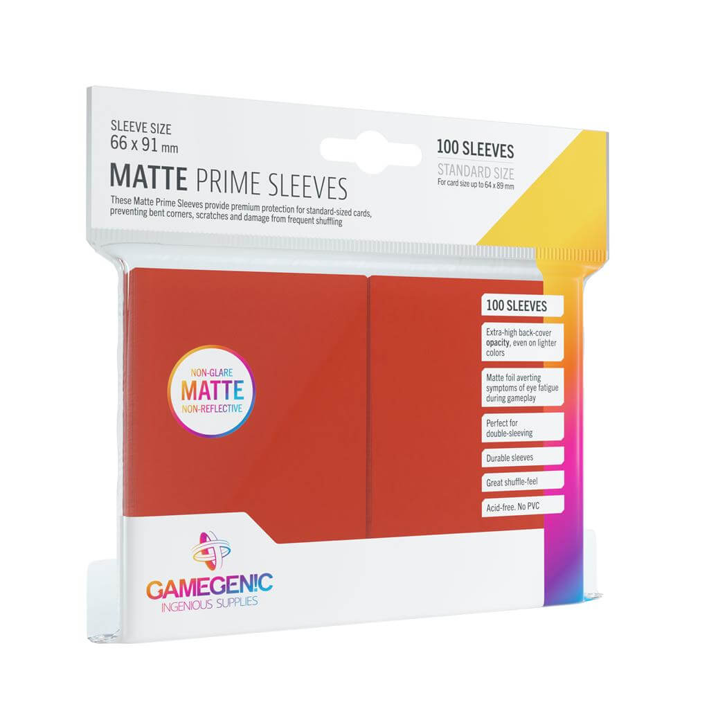 Accessoires Deze rode Matte Sleeves bieden een hoogwaardige bescherming voor standaard formaat kaarten van maximaal 64x89mm.