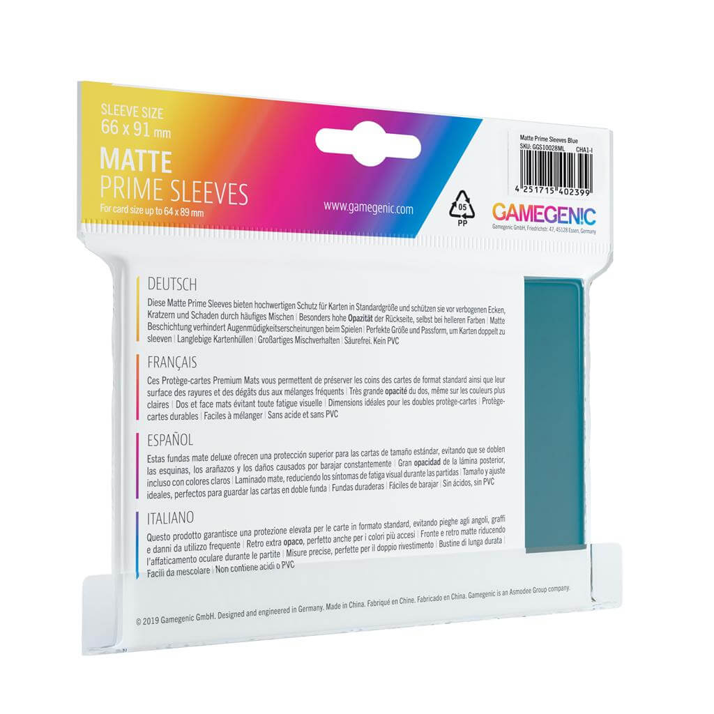 Accessoires Deze blauwe Matte Sleeves bieden een hoogwaardige bescherming voor standaard formaat kaarten van maximaal 64x89mm.
