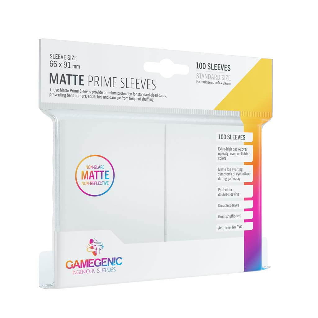 Accessoires Deze witte Matte Sleeves bieden een hoogwaardige bescherming voor standaard formaat kaarten van maximaal 64x89mm.