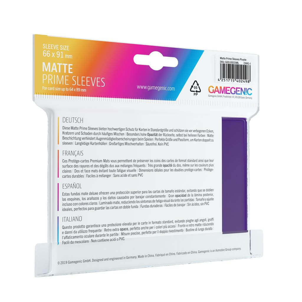 Accessoires Deze paarse Matte Sleeves bieden een hoogwaardige bescherming voor standaard formaat kaarten van maximaal 64x89mm.