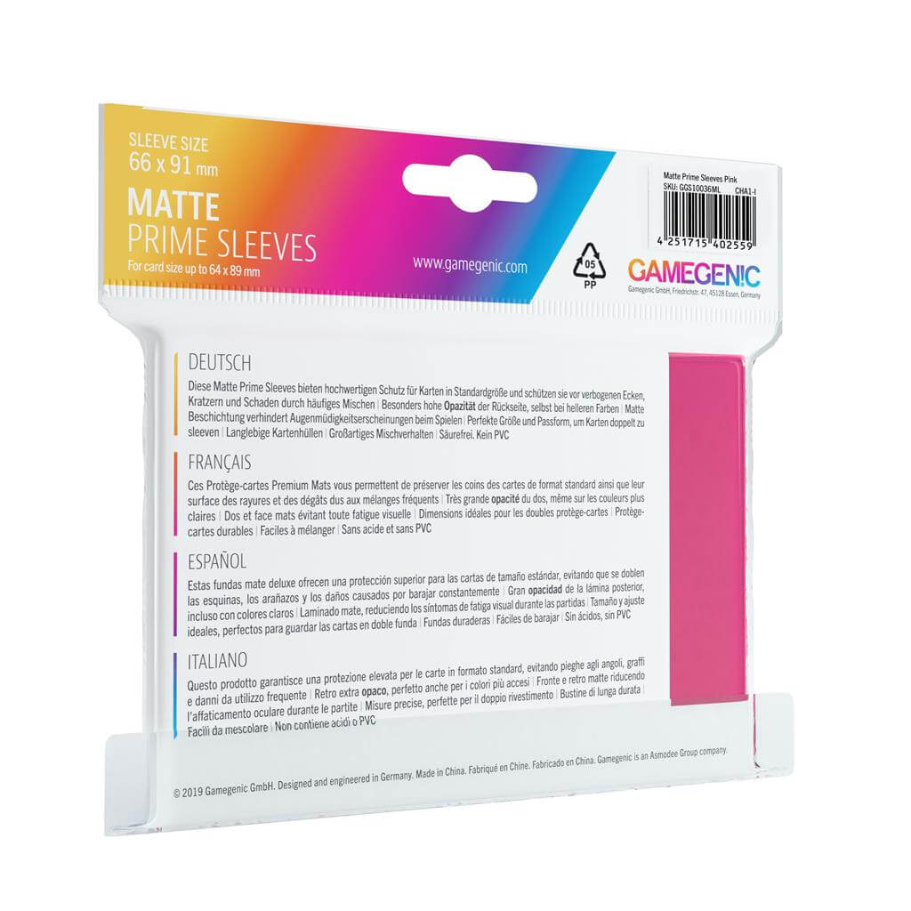 Accessoires Deze roze Matte Sleeves bieden een hoogwaardige bescherming voor standaard formaat kaarten van maximaal 64x89mm.