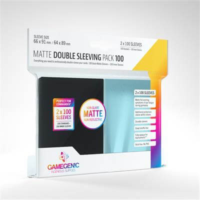 Accessoires Elke Pack bevat 100 Matte Zwarte Sleeves en 100 Inner Sleeves. Geschikt voor 100 kaarten.