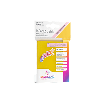 Accessoires The Japanese Size Prime Sleeves are 62 x 89 mm in size. They are ideal for card games like Yu-Gi-Oh!TM, NarutoTM, Cardfight!! VanguardTM and many others. These Japanese-Sized sleeves not only offer great protection for game cards. They also pr