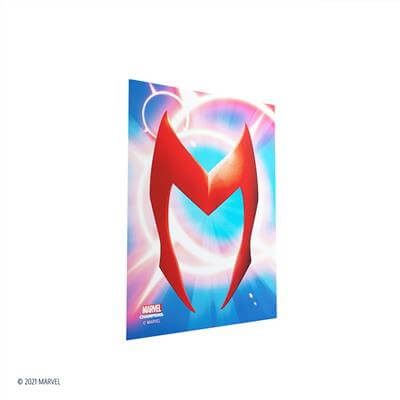 Accessoires SLEEVES Marvel Champions met Scarlet Witch. Een pakje bevat 50+1 sleeves. Afmetingen zijn 66 x 91 mm.