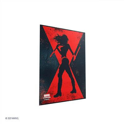 Accessoires SLEEVES Marvel Champions met Black Widow. Een pakje bevat 50+1 sleeves. Afmetingen zijn 66 x 91 mm.