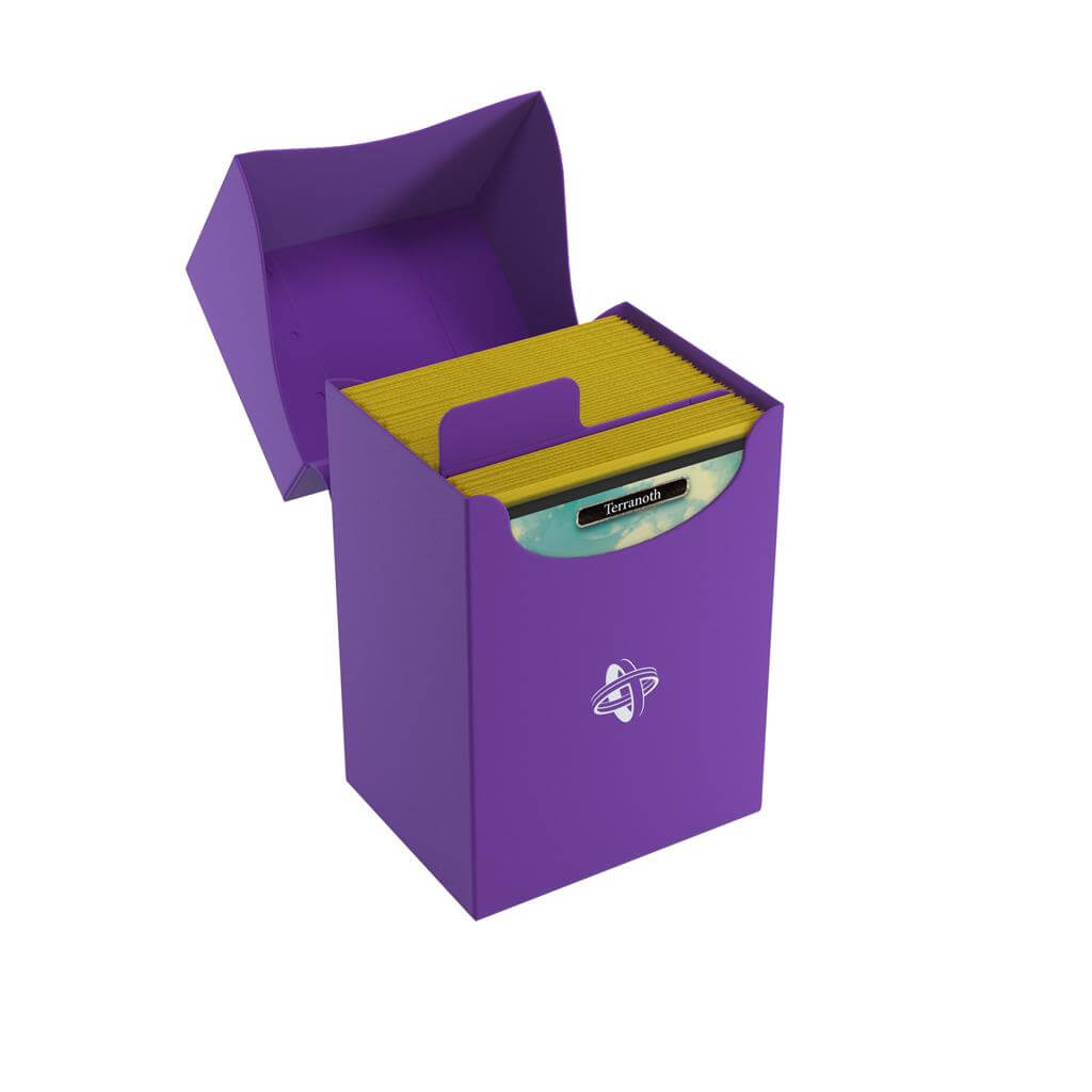 Accessoires Paarse, casual deckbox die geschikt is voor het beschermen en opbergen van maximaal 80 kaarten met dubbele sleeves.