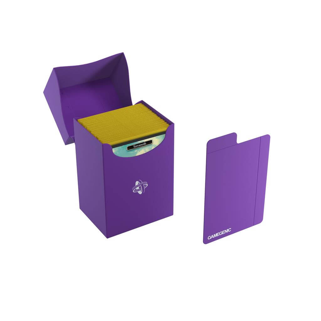 Accessoires Paarse, casual deckbox die geschikt is voor het beschermen en opbergen van maximaal 80 kaarten met dubbele sleeves.