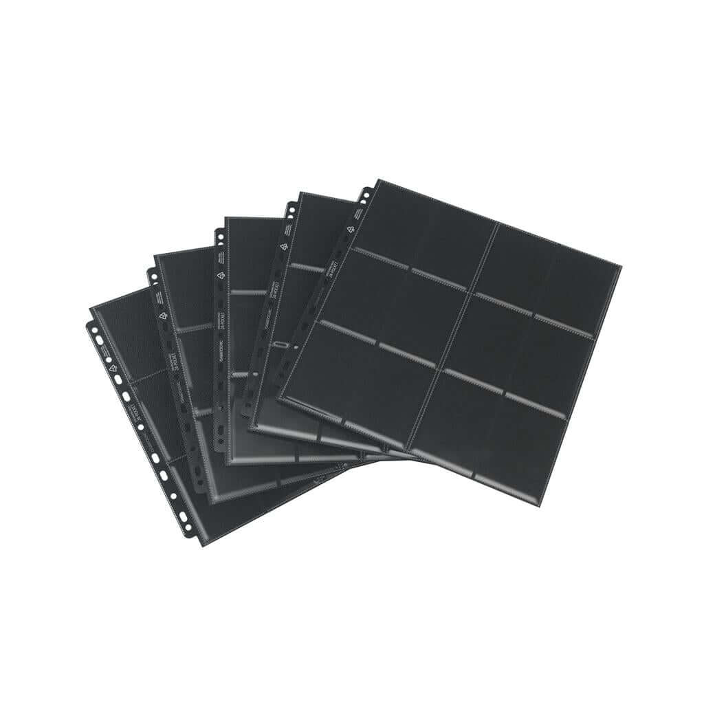 Accessoires 24-pocket pagina's van hoge kwaliteit, geschikt voor Playset Ring Binders. Deze pack bevat 10 zwarte, sideloading pagina's.