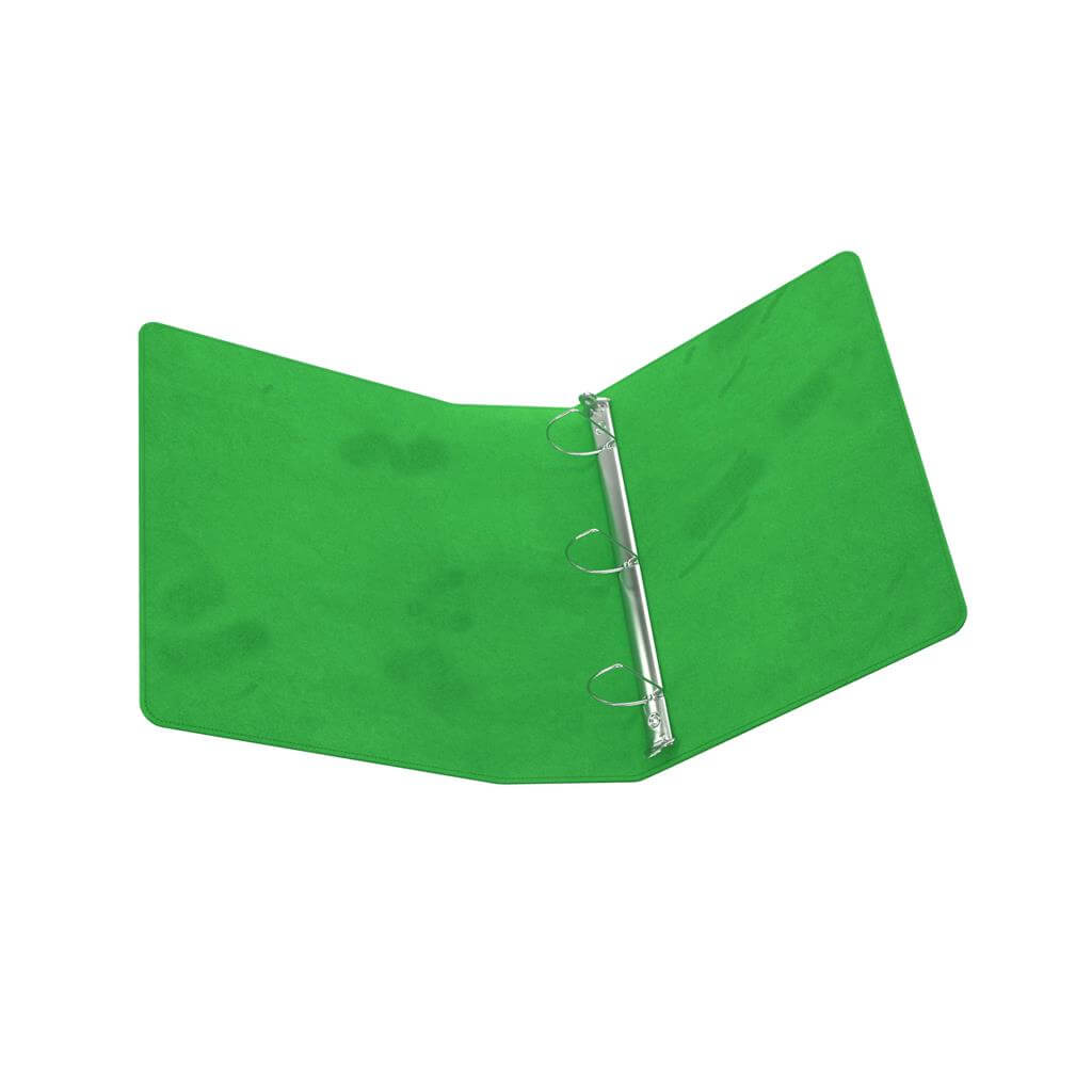 Accessoires Groene ringbandmap met 3 sterke ringen voor zowel 18-pocket als 9-pocket pagina's.