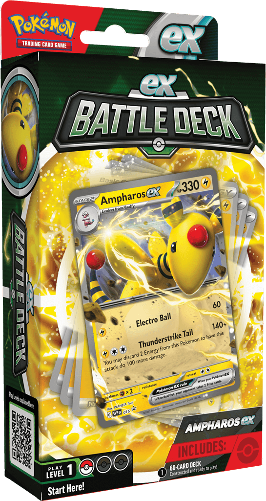 Pokémon Mighty Pokémon ex Battle for Victory!Powerful Pokémon ex are ready to charge onto the battlefield in the new Pokémon TCG: ex Battle Decks! Each 60-card deck is led by an exceptionalPokémon ex and includes everything you need to play right away. Le